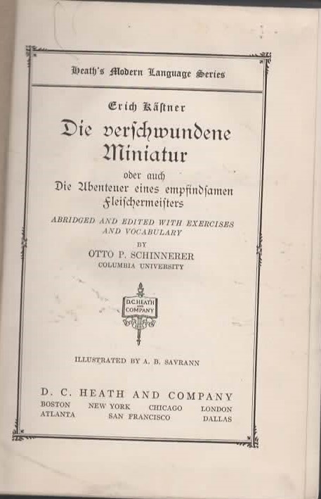 DIE VERSCHWUNDENE MINIATUR (IN GERMAN)