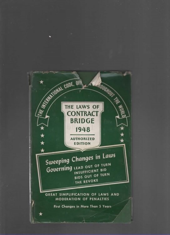 LAWS OF CONTRACT BRIDGE 1948 THE INTERNATIONAL CODE
