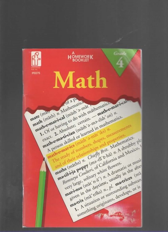 MATH An Integrated Approach Homework Booklet, Grade 4