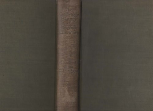 THE CAMBRIDGE HISTORY OF ENGLISH LITERATURE VOLUME II The End of the Middle Ages