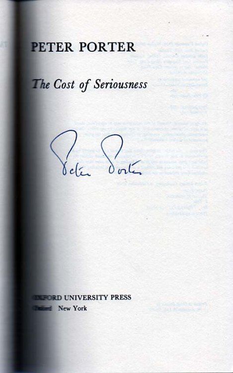 The Cost of Seriousness - signed