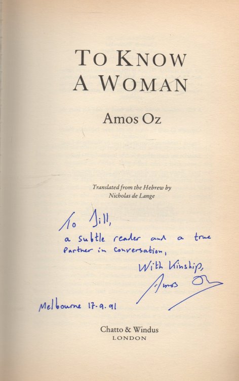 To Know a Woman - signed