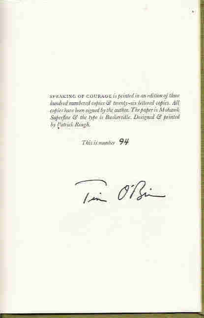 Speaking of Courage: signed copy