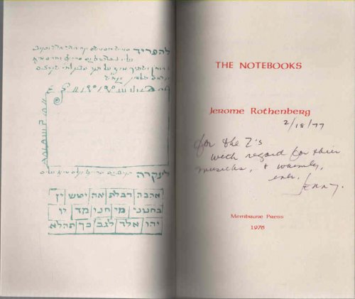 The Notebooks - signed, association copy