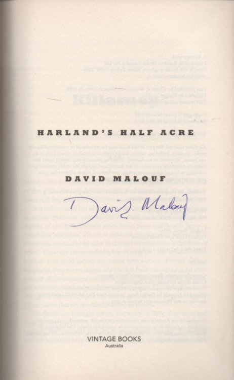 Harland's Half Acre: signed copy