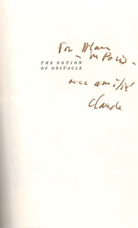 The Notion of Obstacle - signed copy