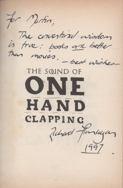The Sound of One Hand Clapping: signed copy