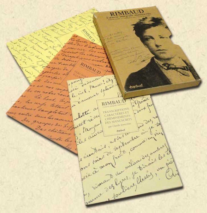 Rimbaud - Three Slipcased Volumes l'Oeuvre integrale manuscrite: Poesies Album Zutique 1870-1872; Vers Nouveaux Illuminations 1872-1875; Transcriptions Caracteres et Cheminements des Manuscrits