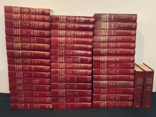 Connecticut General Statutes Annotated 45 Volume Incomplete Set (Missing Vol. #29) Under Arrangement of the Official General Statutes of Connecticut Revision of 1958