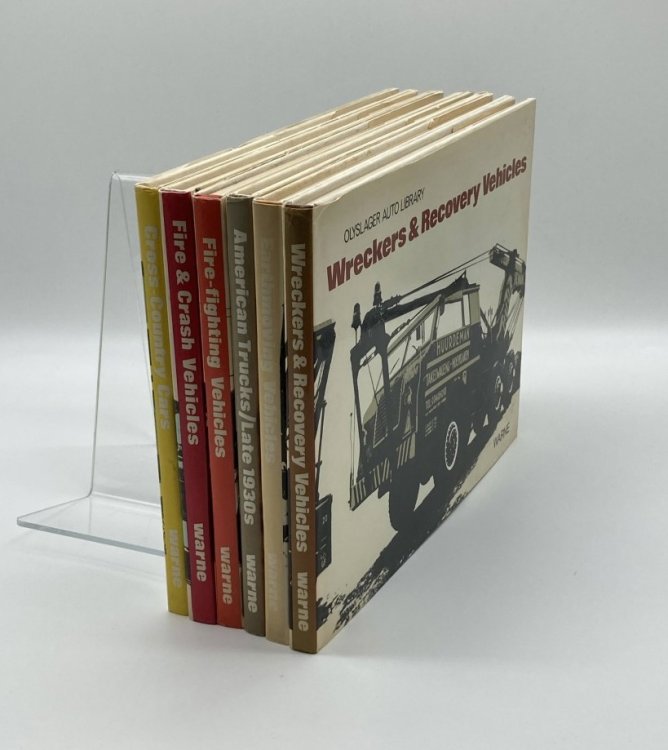 Set / Lot of 6 Vintage Vehicle Hardcover (1970s) Books from Warne Wreckers & Recovery, Earthmoving, American Trucks of the Late 30s, Fire Fighting, Fire & Crash, and Cross County Vehicles