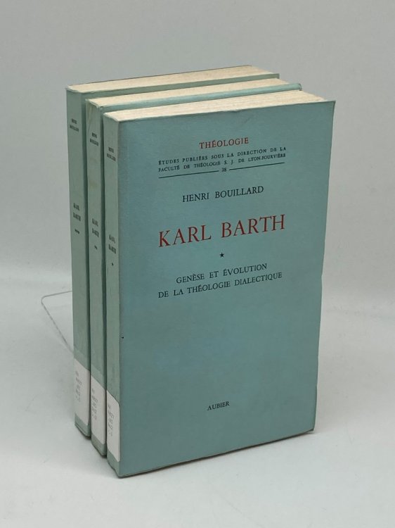 Karl Barth Theologie (3 Volume Set) Genese et Evolution de la Theologie Dialectique + Parole de Dieu et Existence Humaine (Parties 1 and 2)