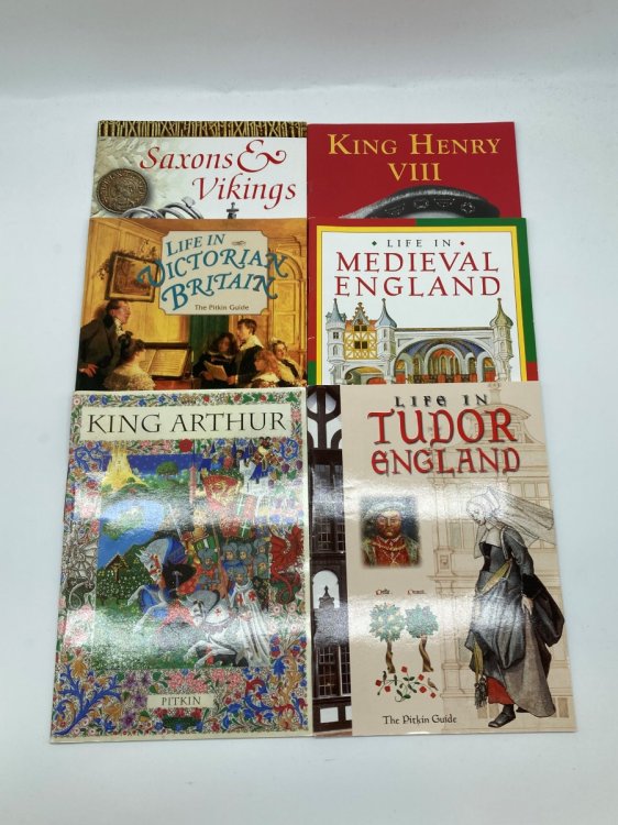 Lot of 6 Pitkin Guide Books Saxons & Vikings, King Henry VIII, Life in Victorian Britain, King Arthur, Life in Medieval England, and Life in Tudor England