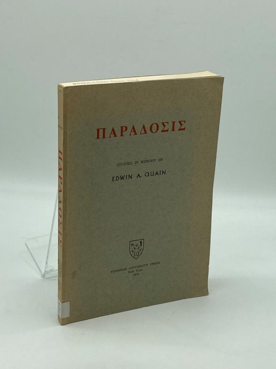 Paradosis Studies in Memory of Edwin A. Quain