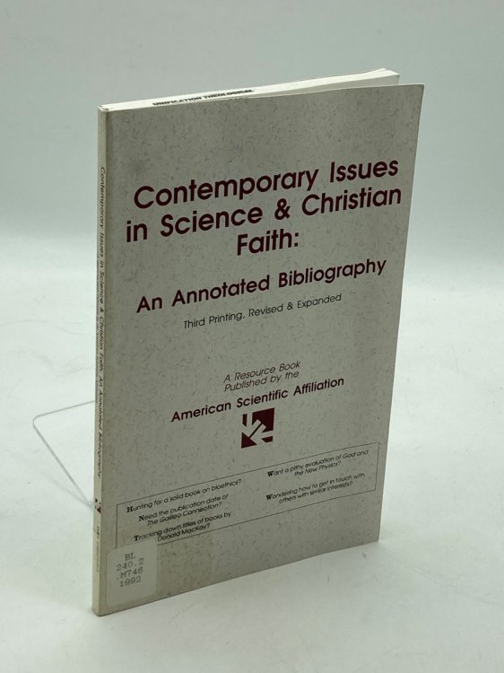 Contemporary Issues in Science & Christian Faith An Annotated Bibliography
