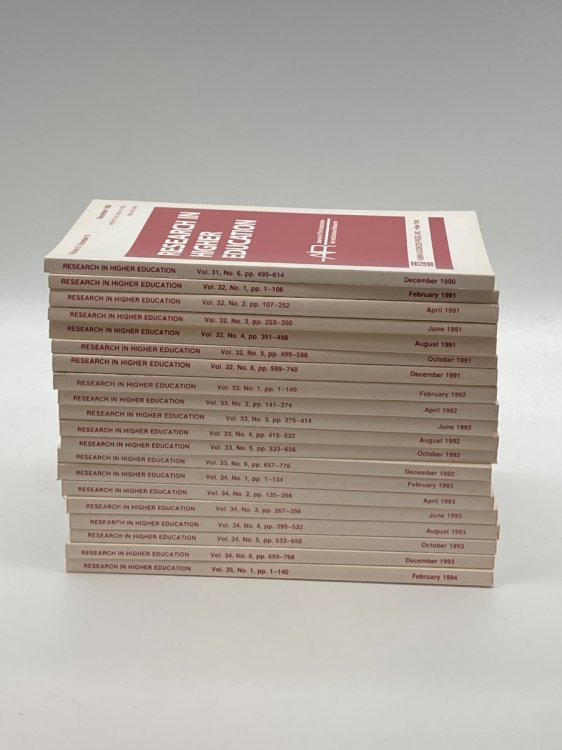 20 Issues of Research in Higher Education December 1990 through Feb 1994 (Likely Incomplete) AIR Journal of the Association Insitutional Research