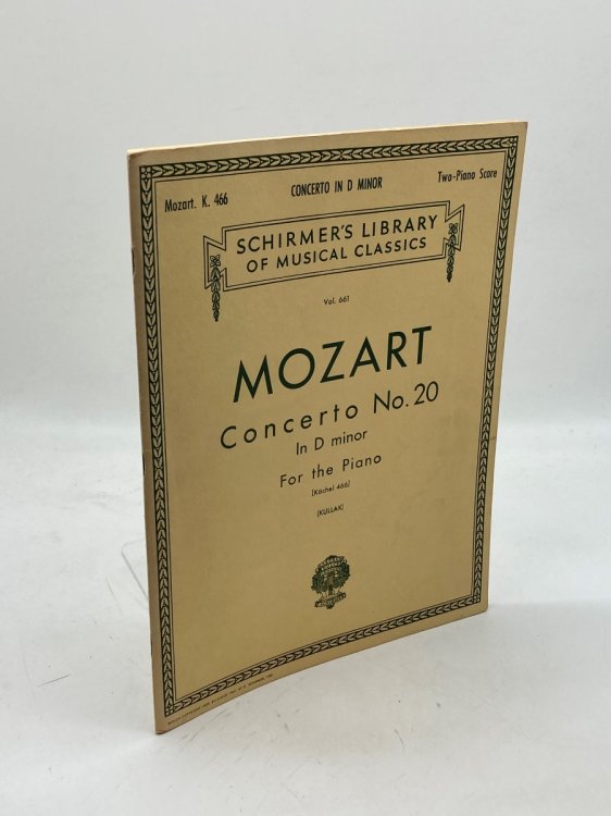 Mozart Concerto No. 20 in D Minor for the Piano (Vol. 661) Two-Piano Score