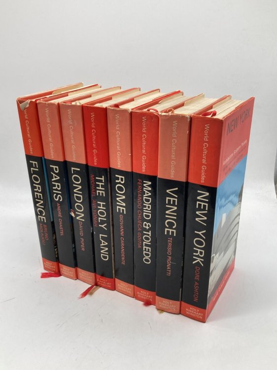 Lot of 8 Vintage Matching World Cultural Travel Guides from Holt, Rinehart, & Winston Paris; Rome; the Holy Land; London; Florence; New York; Venice; Madrid & Toledo