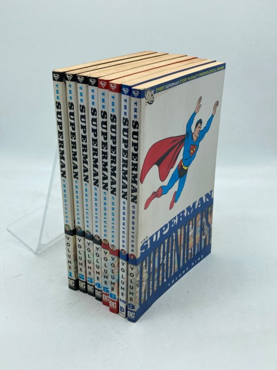 Lot of 8 the Superman Chronicles Books Volumes 1, 2, 3, 4, 5, 6, 9, and 10