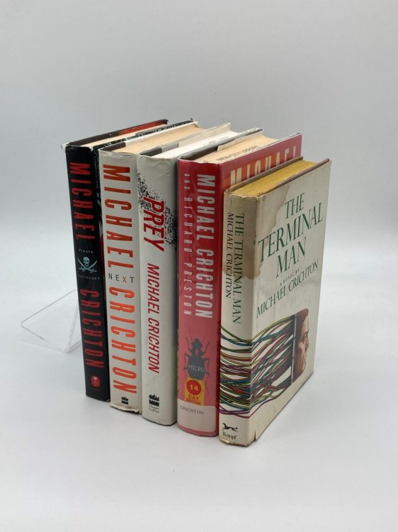 5 Michael Crichton Hardcovers 1st Editions Prey; Next; Pirate Latitudes; Micro; the Terminal Man