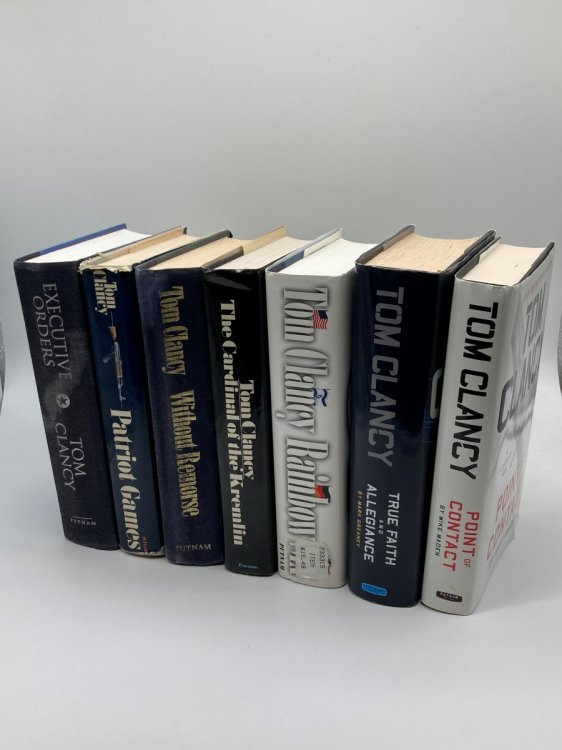 7 Tom Clancy Hardcovers Point of Contact; Patriot Games; Cardinal of the Kremlin; Rainbow; True Faith and Allegiance; Executive Orders; Without Remorse