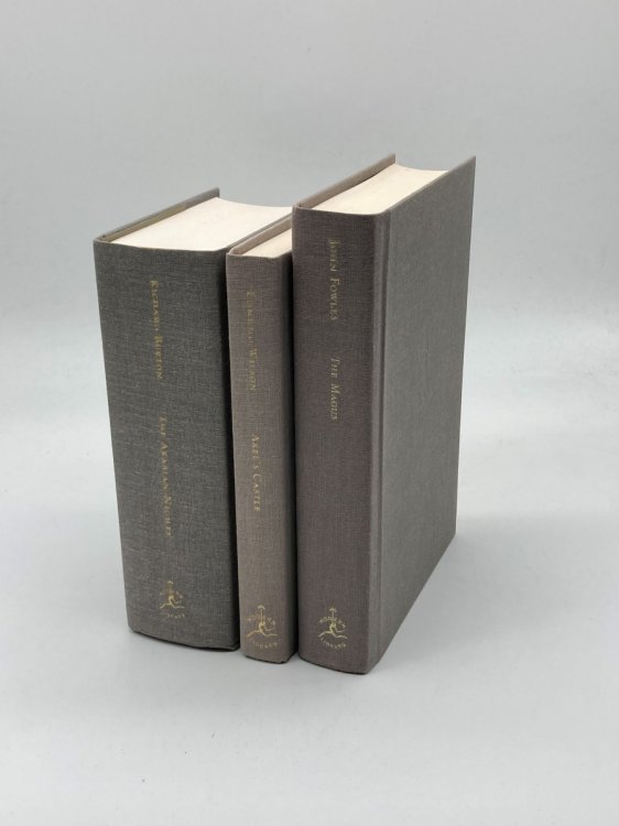 3 Matching Modern Library Hardcovers Gray Decorative Axel's Castle; Arabian Nights; the Magus