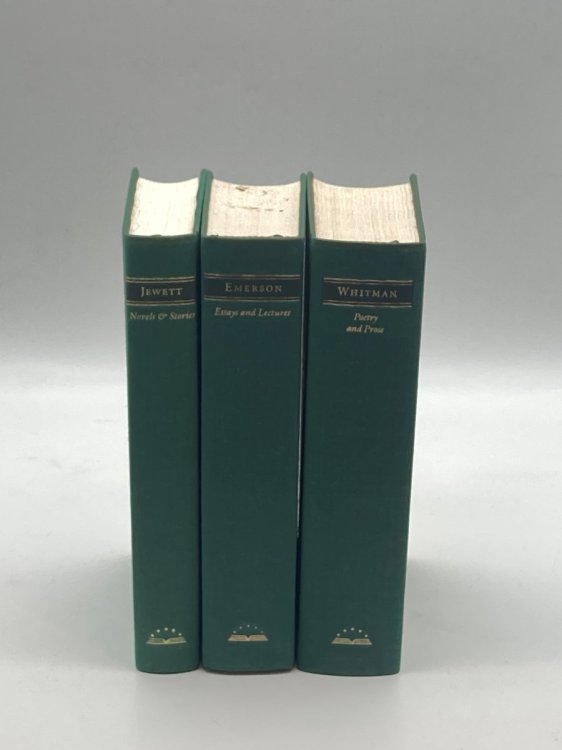 3 Matching Green the Library of America Hardcovers Jewett; Emerson; Whitman