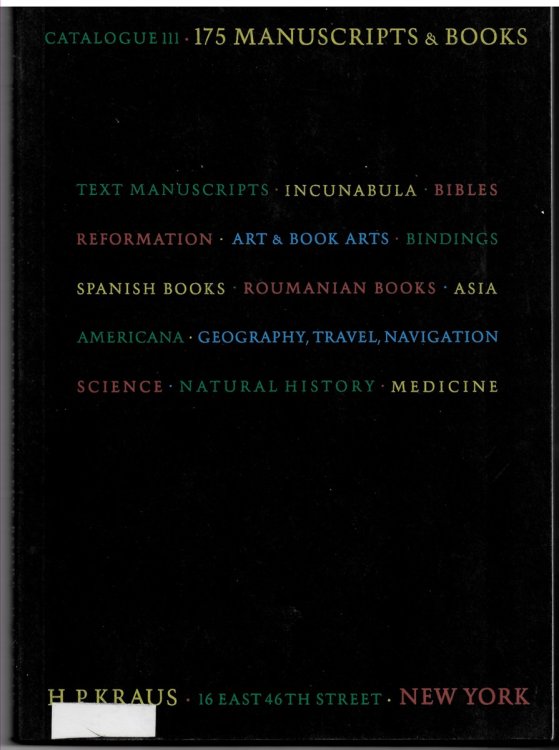 One Hundred and Seventy Five Manuscripts & Books. Catalogue 111