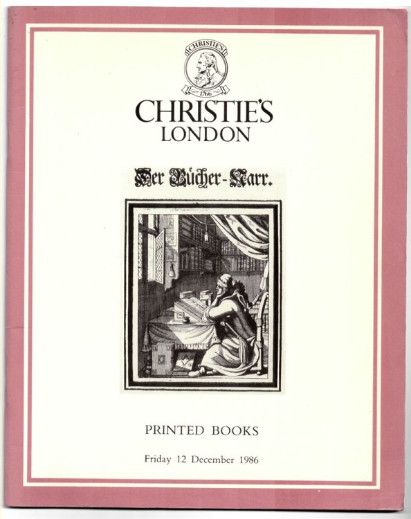 Printed Books Including Travel, Science, Early Printed Books, English Literature, Nineteenth & Twentieth Century Illustrated Works. the Property of the Cruising Association and Other Owners Which Will be Sold At Christie's Great Rooms on Friday 12 Decembe