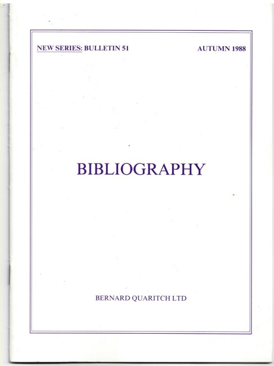 Bibliography. New Series: Bulletin 51. Autumn 1988
