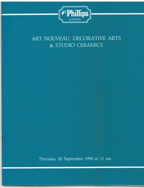 Art Nouveau, Decorative Art and Studio Ceramics to be Sold by Auction. Thursday, 20 September 1990