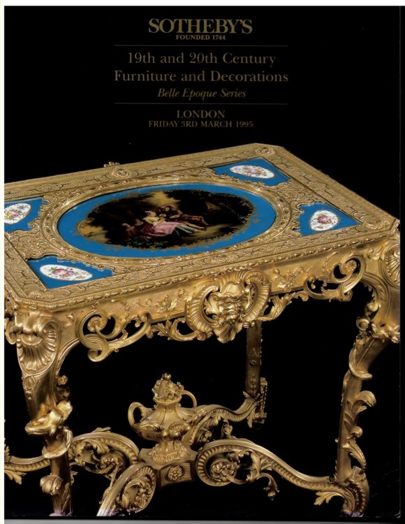 19th and 20th Century Furniture and Decorations. Belle poque Series. Sale LN5127. Day of Sale: Friday, 3rd March, 1995