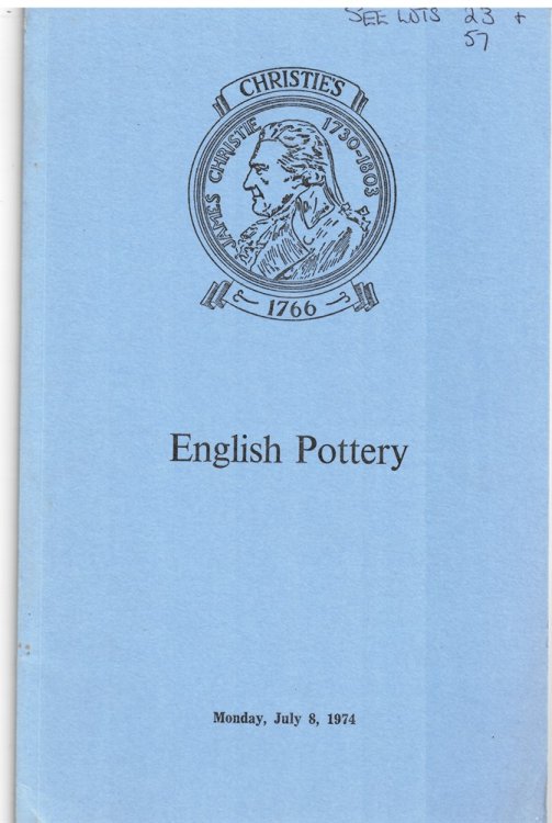 English Pottery. the Property of Miss S. Mervyn-Jones, Mrs. J. Nation, the Late Mrs. D. W. Priston, the Rev. Canon M. H. Ridgway and from Various Sources Which Will be Sold At Auction by Christie, Manson & Woods Ltd. . on Monday, July 8, 1974 Basalt
