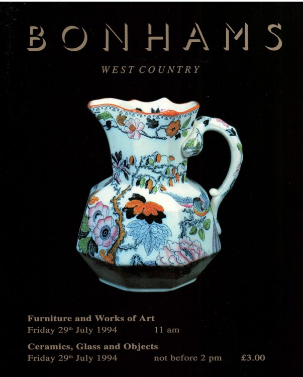 Furniture and Works of Art. Friday 29th July 1994. Ceramics, Glass and Objects. Friday 29th July 1994
