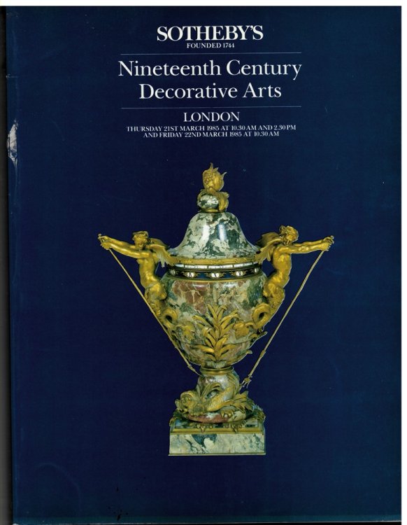 Nineteenth Century Ceramics and Silver, Animalier Bronzes, Continental Bronzes and Sculpture, Clocks and Furniture. Days of Sale Thursday, 21st March . Friday, 22nd March 1985