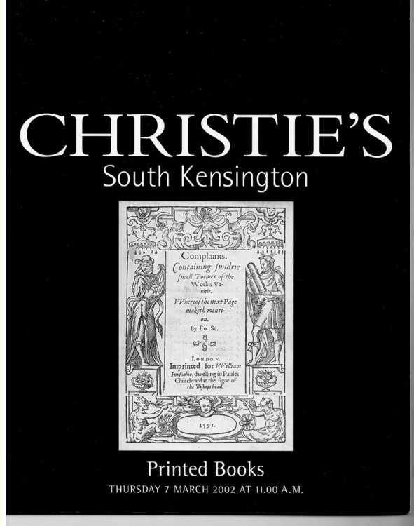 Printed Books. Thursday 7 March 2002