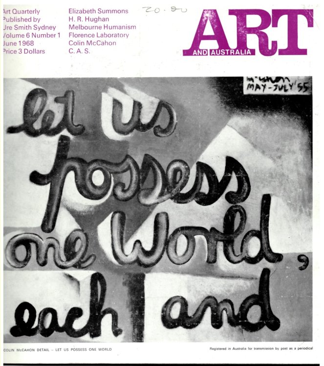Art and Australia. Volume 6 Number 1 June 1968