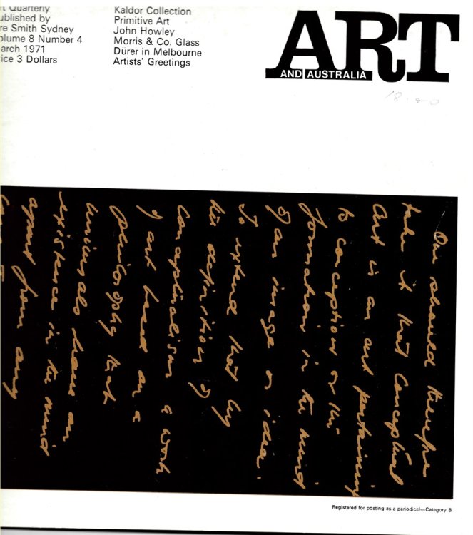 Art and Australia. Volume 8 Number 4 March 1971