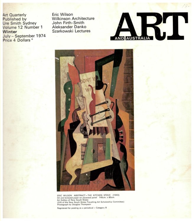 Art and Australia. Volume 12 Number 1 July-Sept 1974