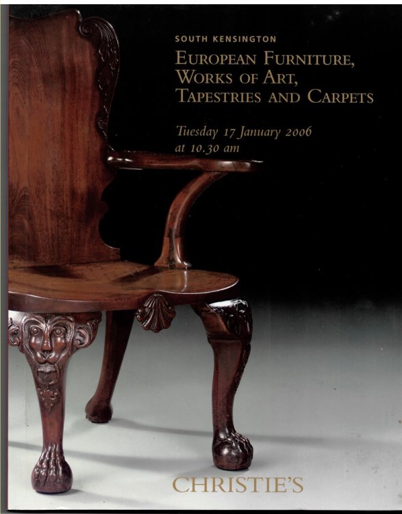 European Furniture, Works of Art, Tapestries and Carpets. Tuesday 17 January 2006