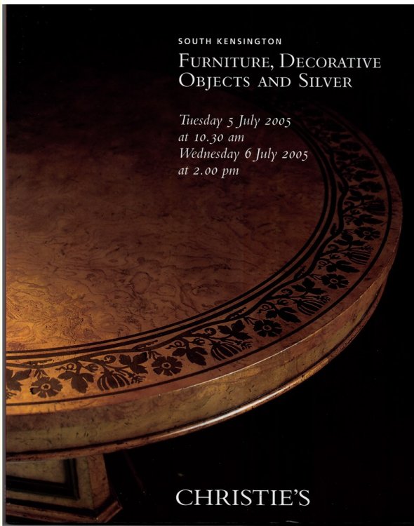Furniture, Decorative Objects and Silver. Tuesday 5 July & Wednesday 6 July 2005