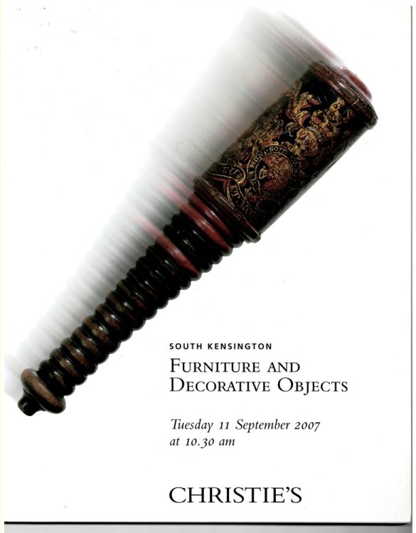 Furniture and Decorative Objects. Tuesday 11 September 2007