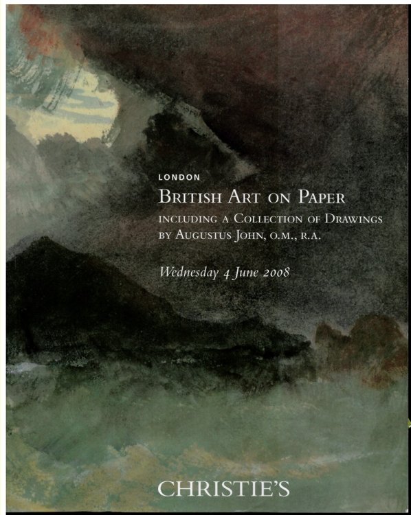 British Art on Paper Including a Collection of Drawings by Augustus John, O. M. , R. A. (1878-1961) from a Private Collection Previously Hung in the Artist's Studio, Mallord Street, Chelsea. Wednesday 4 June 2008