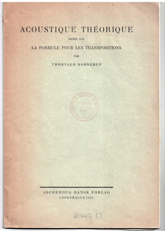 Acoustique Thorique Base Sur La Formule Pour Les Transpositions