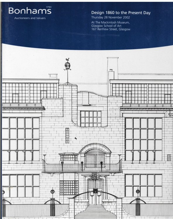 Design 1860 to the Present Day. Thursday 28 November 2002. Bonhams At the Mackintosh Museum, Glasgow School of Art