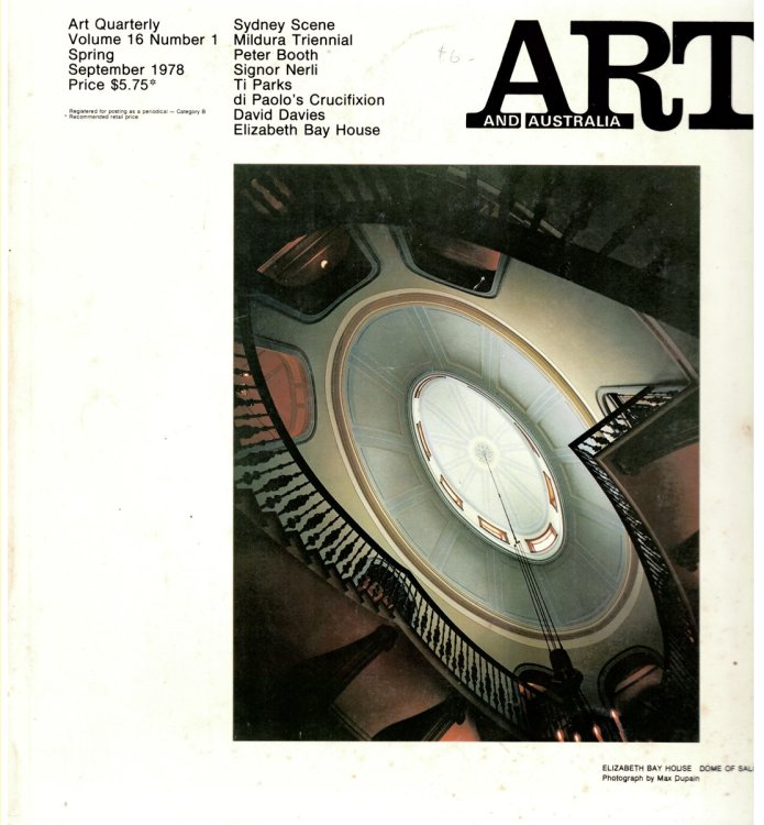 Art and Australia. Volume 16 Number 1 Spring September 1978