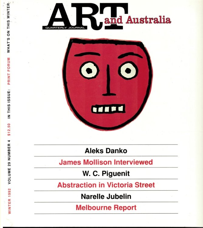 Art and Australia. Arts Quarterly Volume 29 Number 4 Winter 1992