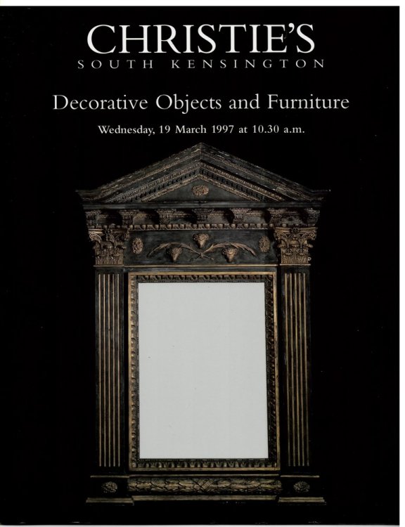 Decorative Objects and Furniture. Christie's South Kensington. Wednesday 19 March 1997. FRN-7527