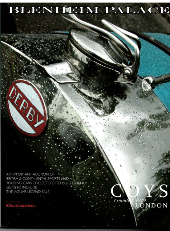 Blenheim Palace. an Important Auction of British & Continental Sports & Touring Cars, Collector's Items & Sporting Guns to Include the Jaguar Legend Sale. Saturday, 5th July 2008