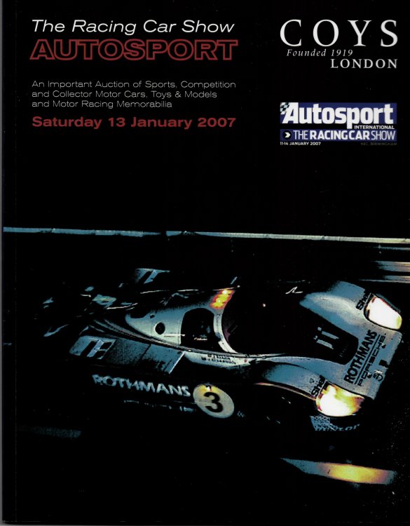 The Racing Car Show. Autosport. Grand Prix, Competition, Touring & Rally Cars and Collectors Items. Saturday 13 January 2007