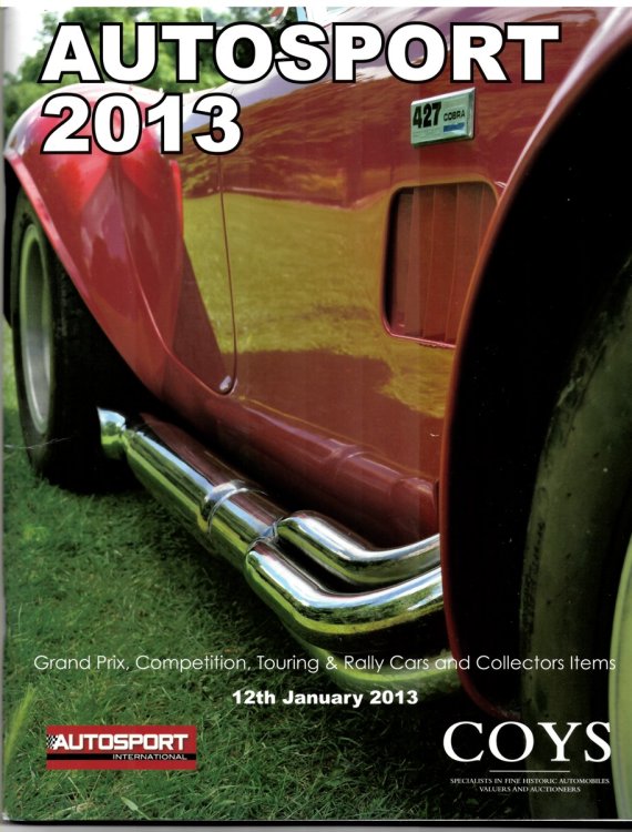 The Racing Car Show. Autosport. Grand Prix, Competition, Touring & Rally Cars and Collectors Items. Saturday 12th January 2013